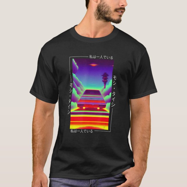 90's Retro Synthwave Japanese Vaporwave Otaku Aest T-Shirt (Front)