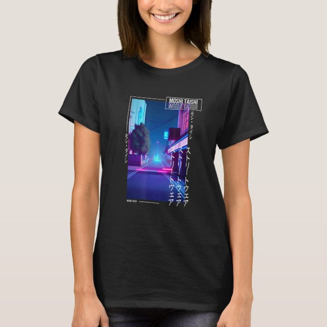 90's Retro Synthwave Japanese Vaporwave Otaku Aest T-Shirt (Front)