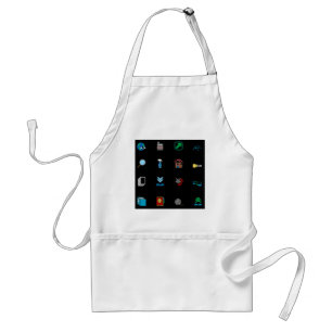 90s Retro Tech and Web Icon Pattern Standard Apron