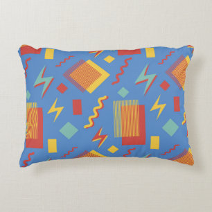 90s seamless pattern. Memphis background. Geometri Decorative Cushion