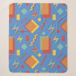 90s seamless pattern. Memphis background. Geometri Sherpa Blanket