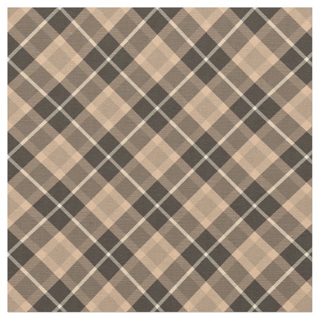 90s Simple Plaid Elegant Pattern Black Beige Nice Fabric (Close Up)