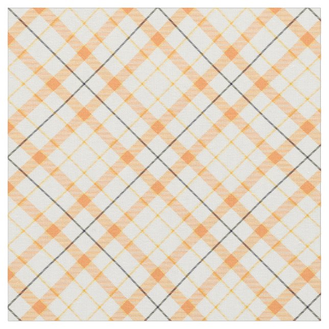 90s Slanted Plaid Fall Pattern Light Orange Grunge Fabric (Close Up)