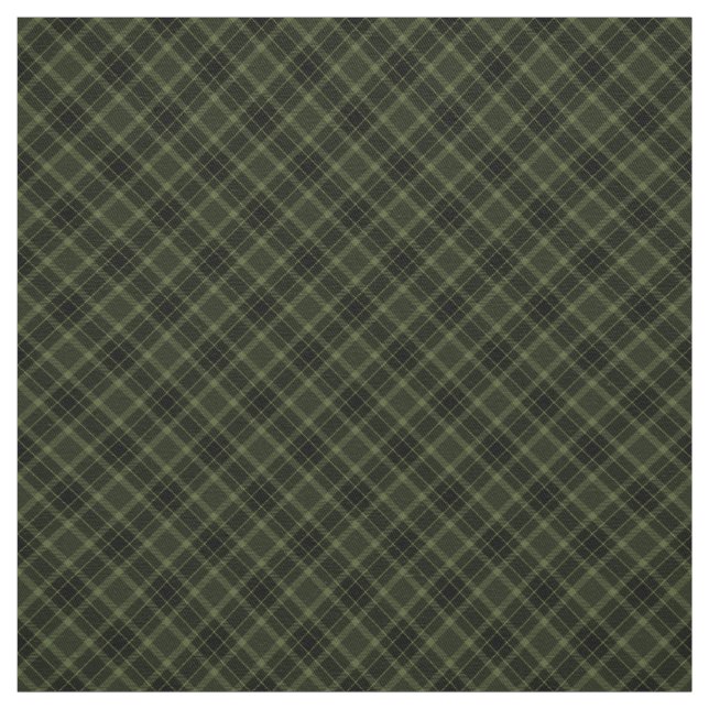 90s Slanted Plaid Grunge Black Khaki Green Pattern Fabric (Swatch)
