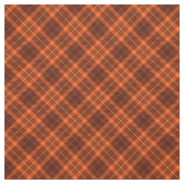 90s Slanted Plaid Nice Fall Pattern Orange Grunge Fabric (Swatch)