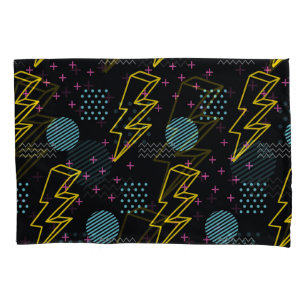 90's style: colourful abstract pattern pillowcase