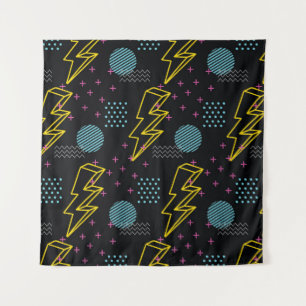 90's style: colourful abstract pattern tapestry