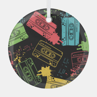 90s Style Cool Grunge Cassettes Glass Tree Decoration