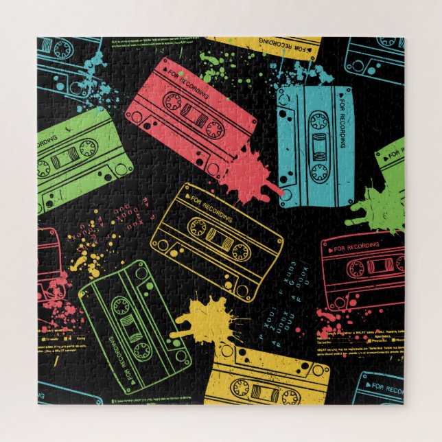 90s Style Cool Grunge Cassettes Jigsaw Puzzle (Vertical)