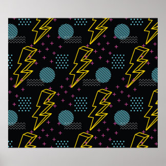 90's style seamless pattern poster