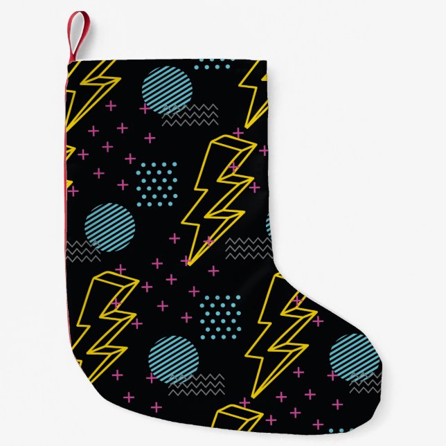 90's style seamless pattern small christmas stocking (Front)