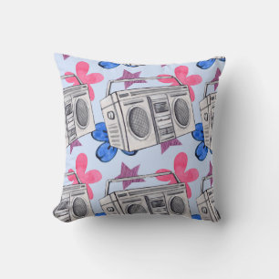 90s Style: Watercolor Seamless Pattern Cushion