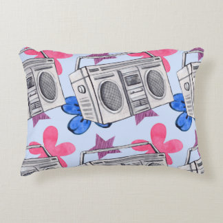 90s Style: Watercolor Seamless Pattern Decorative Cushion