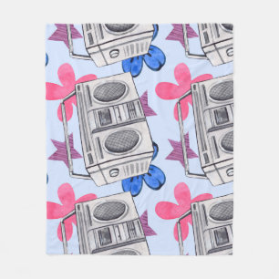 90s Style: Watercolor Seamless Pattern Fleece Blanket