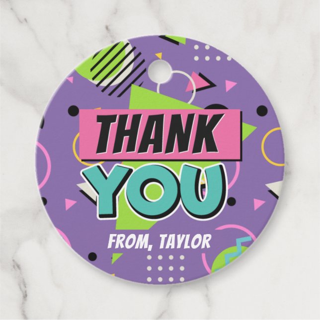90s Thank You Favour Tag (Front)