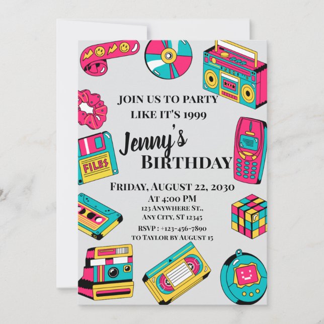 90s Theme Invitation (Front)