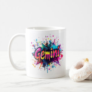 "90s Throwback Gemini: Splatter Paint Mug" Coffee Mug