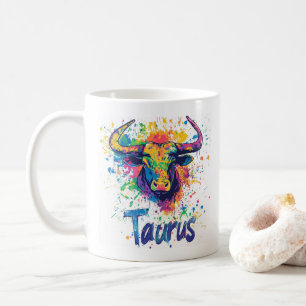 "90s Throwback Taurus: Splatter Paint Mug" Coffee Mug