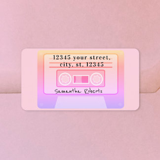 90's Vaporwave Pastel Pink Y2 Return Address Label