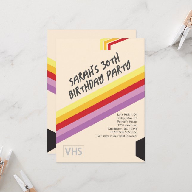 90s VHS Invitation (Front/Back In Situ)