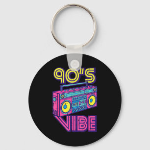 90s Vibe Boom Box Radio Retro Music Lover Men Wome Key Ring