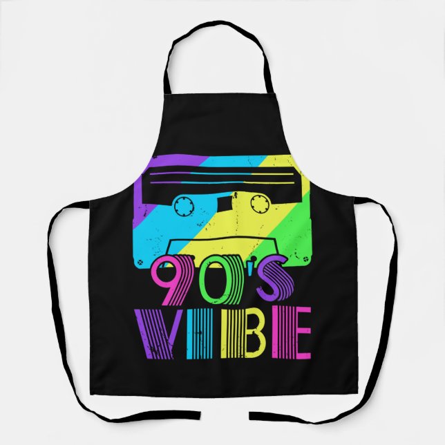 90s Vibe Retro Aesthetic Costume Party Wear Apron (Front)