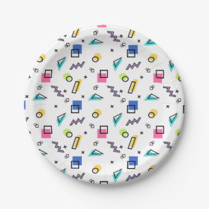 90s Vibe Shape Confetti Paper Plates