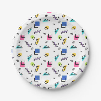 90s Vibe Shape Confetti Paper Plates