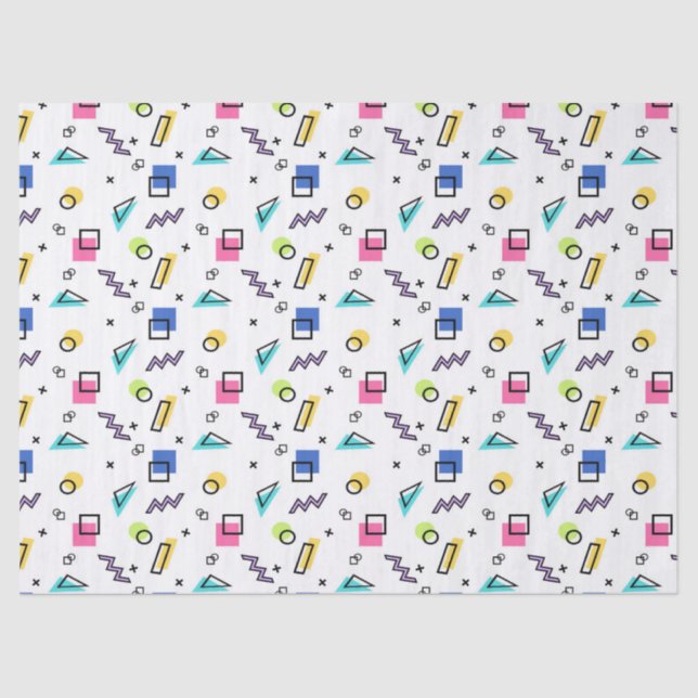 90s Vibe Simple Shapes & Outlines Tissue Paper (Front)