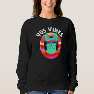 90s Vibes Lazy Costume Frenchie Dog Mum Retro Them Sweatshirt