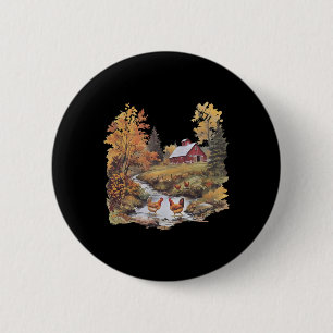 90's Vintage Ckyard Chicken Farmer 6 Cm Round Badge