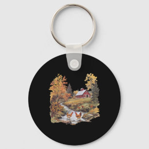 90's Vintage Ckyard Chicken Farmer Key Ring