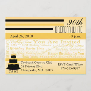 90th - 99th Birthday Invitations-Enter Your Age Invitation