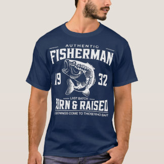90th Birthday 1932 Fishing Tees Fishermen Born & R