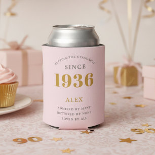 90th Birthday 1936 Keepsake Elegant Personalised Can Cooler