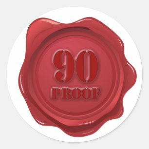 90th Birthday 90 Proof Party  Classic Round Sticker