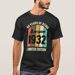90th Birthday 90 Year Old Vintage Year 1932 T-Shirt