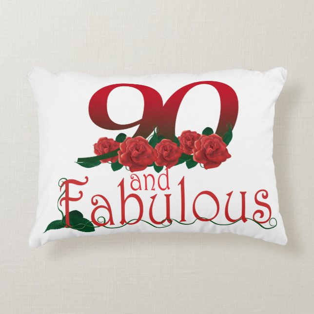 90th birthday Accent Pillow 16" x 12" (Front)