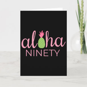 90th Birthday Aloha Beach Tropical Vacation Party Card