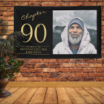 90th Birthday Black Gold Photo Banner<br><div class="desc">Celebrate a milestone birthday in style with our stunning 90th Birthday Black Gold Photo Banner! This elegant banner is the perfect addition to any 90th birthday party, adding a touch of glamour and sophistication to the celebration. Our banner is not only visually striking, but it also allows you to add...</div>