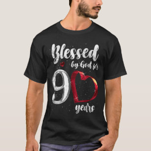 90th Birthday Blessed By God For 90 Years Birthday T-Shirt