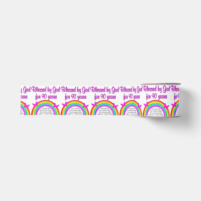 90TH BIRTHDAY BLESSING GROSGRAIN RIBBON (Front)