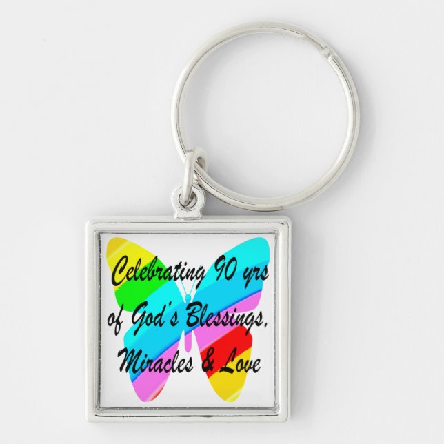 90TH BIRTHDAY BLESSING KEY RING (Front)