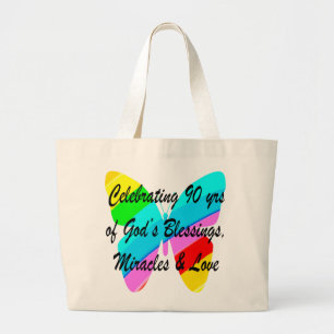 90TH BIRTHDAY BLESSING LARGE TOTE BAG
