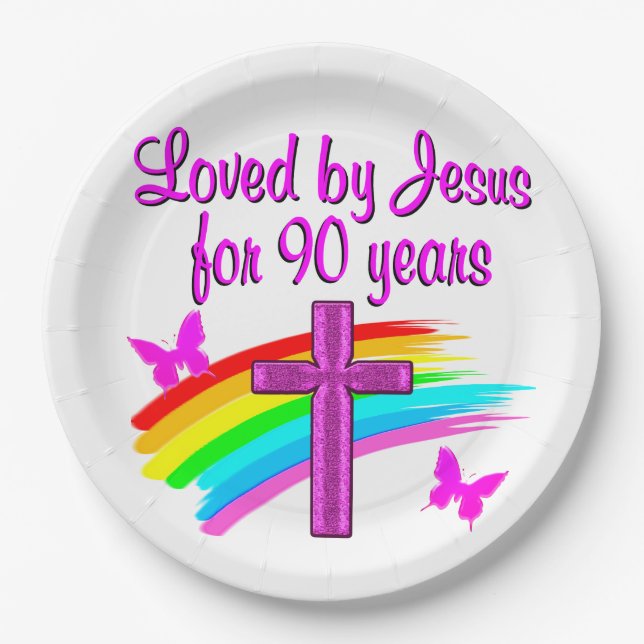 90TH BIRTHDAY BLESSINGS PAPER PLATE (Front)