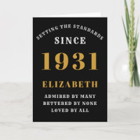 90th Birthday Born 1931 Loved Add Your Name Black