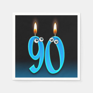 90th birthday candle with eyeballs napkin