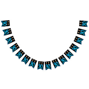 90th birthday candles with eyeballs bunting 