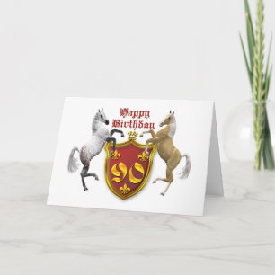 90th birthday card with a coat of arms