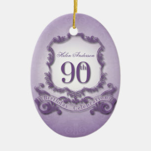 90th Birthday Celebration Personalised Ceramic Tree Decoration